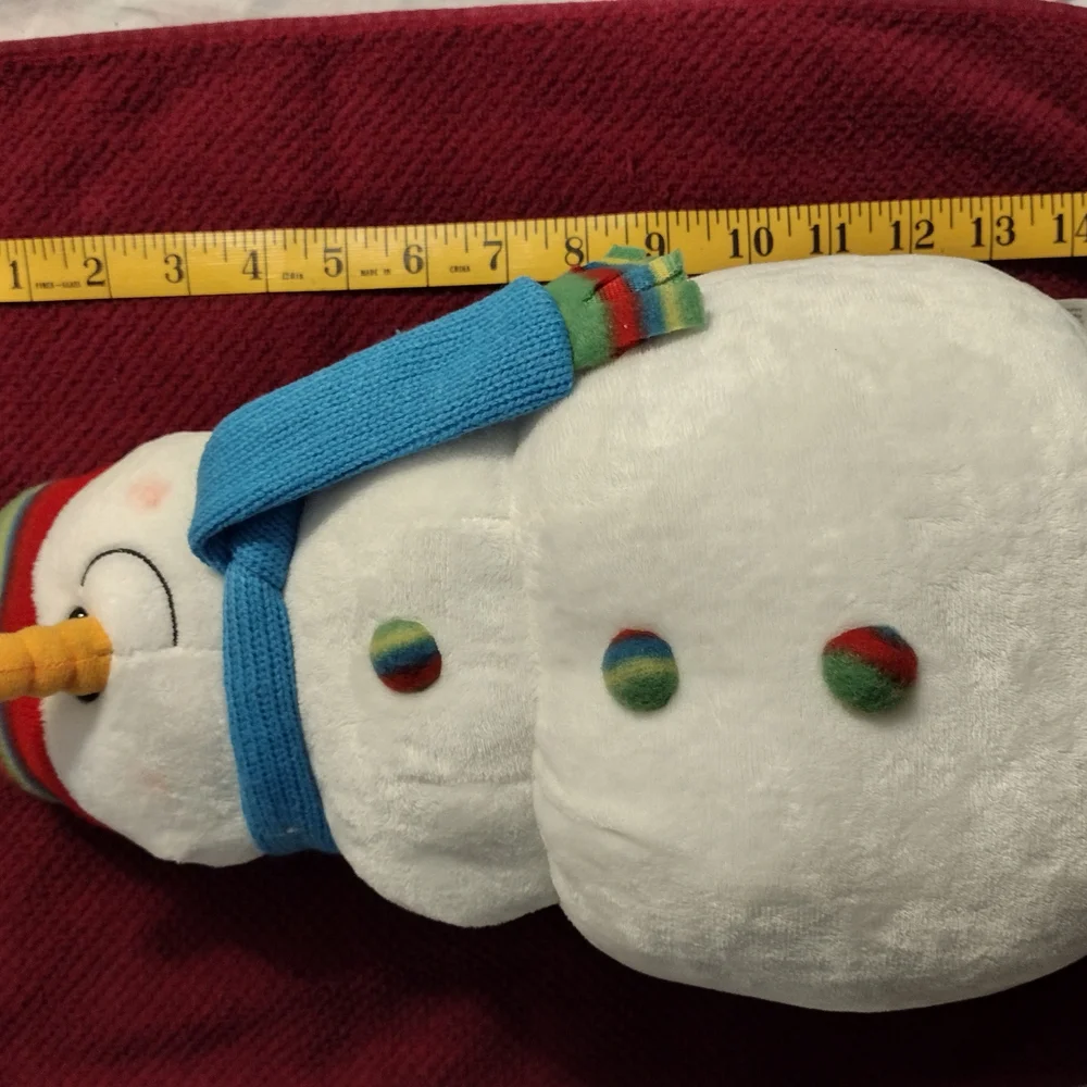 Festive Snowman Plush with Colorful Hat and Scarf - Picture 10 of 12